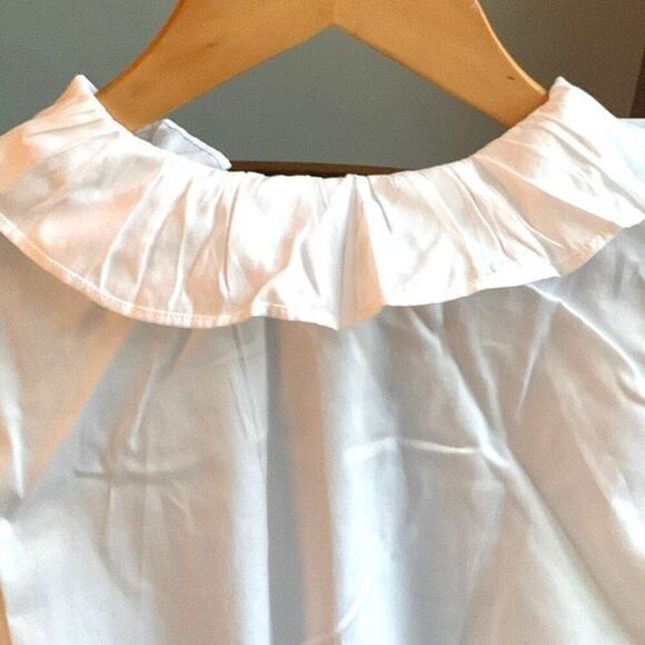 Haute Home Small White Spa Robe - Ruffle Trim & Belt - Luxury Cotton - Picture 4 of 8